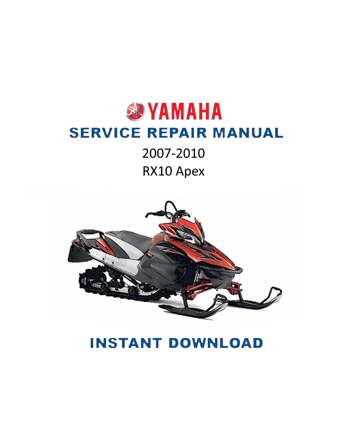 Yamaha RX10 LTG GT Apex Snowmobile Service Manual 2007-2010 - Service Manual PDF Instant Download