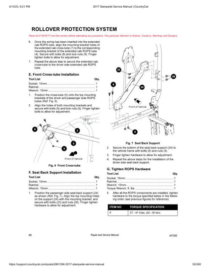 Arctic Cat Stampede 900 UTV Service Manual sample page from the repair manual