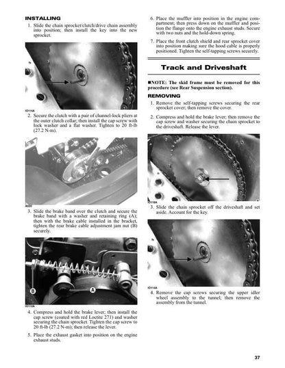 Arctic Cat ZR 120 Kitty Cat Snowmobile Service Manual sample page with technical illustrations