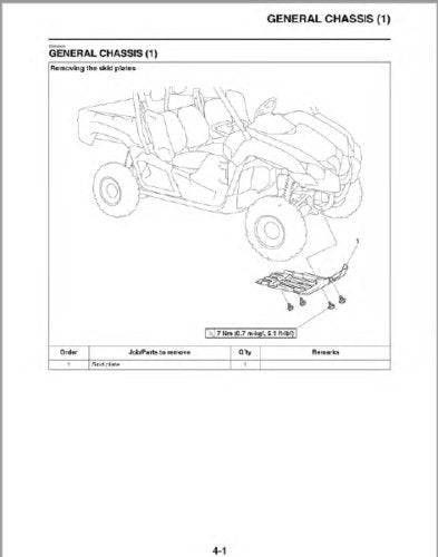 Yamaha Viking YX70 YXM700 UTV Service Manual sample page with technical illustrations