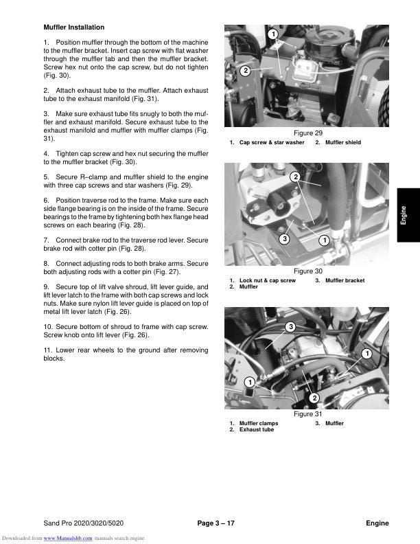 Toro Sand Pro 2020 3020 5020 Mower Service Manual sample page from service manual