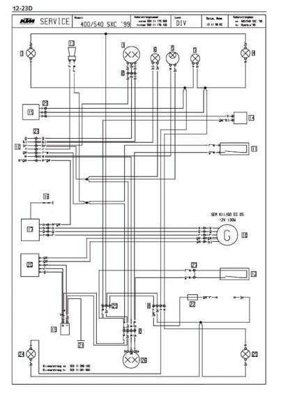 KTM 400 520 620 640 660 LC4 Engine Service Manual sample page with diagrams and specifications