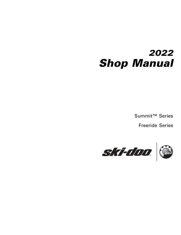 Skidoo Summit & Freeride 850 ETEC Snowmobile Service Manual factory service manual title page