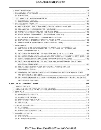 Cub Cadet 8354 8404 Tractor Service Manual sample page showing repair procedures