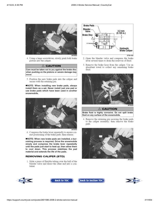 Arctic Cat Bearcat Crossfire Panther F5 F6 F8 Snowmobile Service sample page from the repair manual