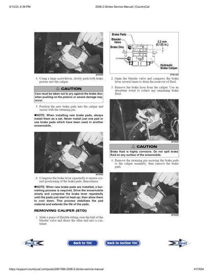 Arctic Cat Bearcat Crossfire Panther F5 F6 F8 Snowmobile Service sample page from the repair manual