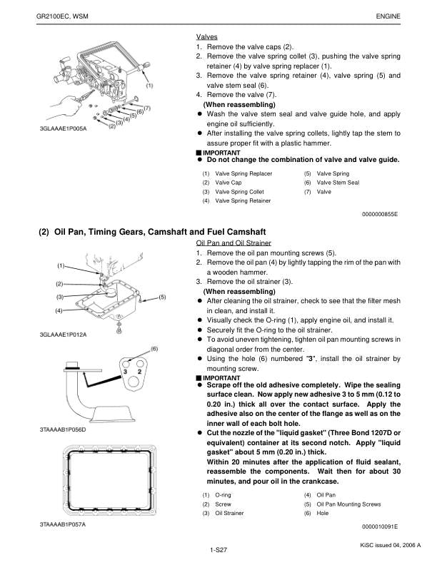 Kubota GR 2100 EC Mower Service Manual sample page with technical illustrations