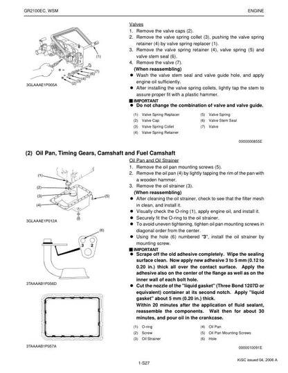 Kubota GR 2100 EC Mower Service Manual sample page with technical illustrations