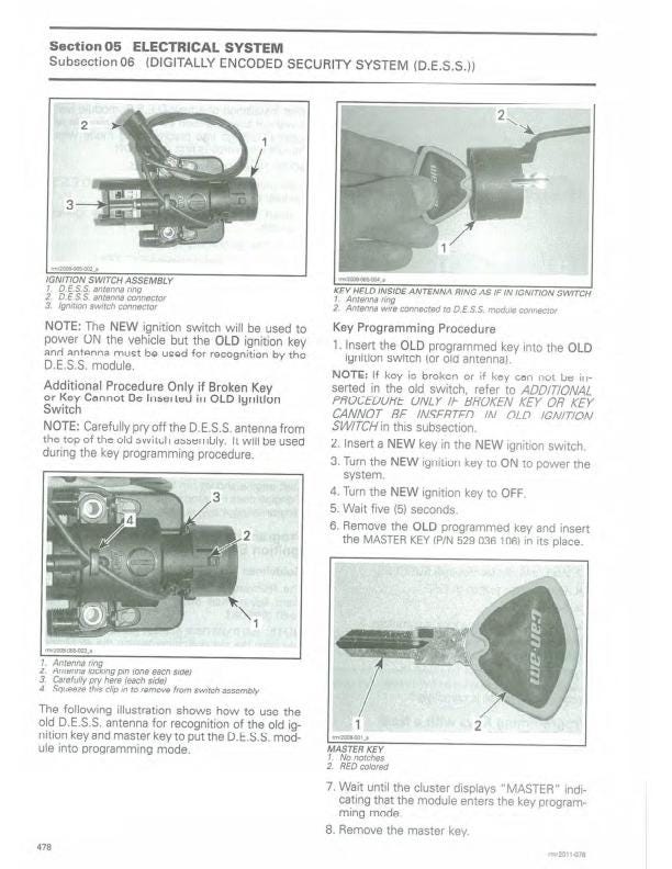 Can Am Spyder RT RTS Service Manual sample page with technical illustrations