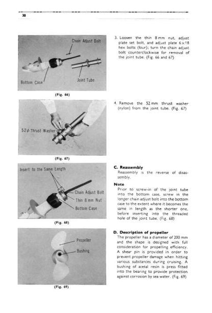 Honda GB30 GB40 Outboard Service Manual sample page with service data and tables