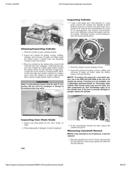 Arctic Cat Prowler HDX Service Manual sample page showing repair procedures