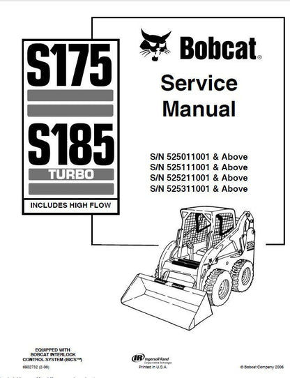 Bobcat S175 S185 Turbo Loader Service Manual factory service manual title page