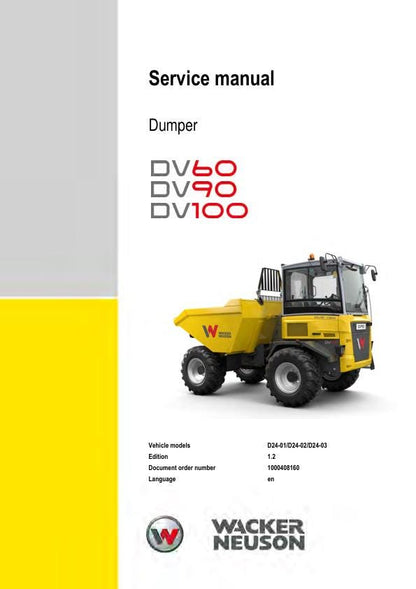 Wacker Neuson DDV60 DV90 DV100 Dumper Service Manual factory service manual title page