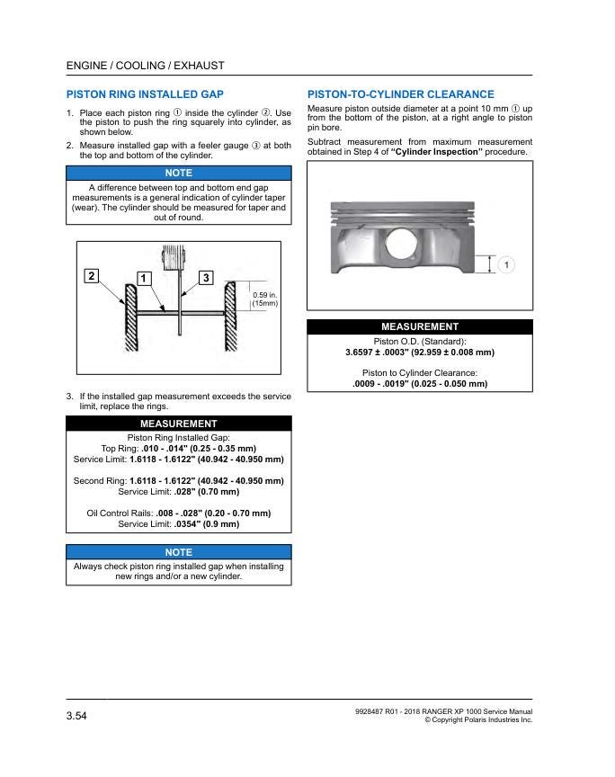 Polaris RANGER XP/XP Crew 1000 UTV Service Manual sample page with technical illustrations