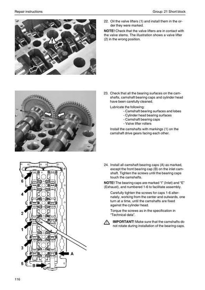 Volvo Penta D3 110i 130i 160i 190i A/B Engine Service Manual sample page showing schematics and diagrams