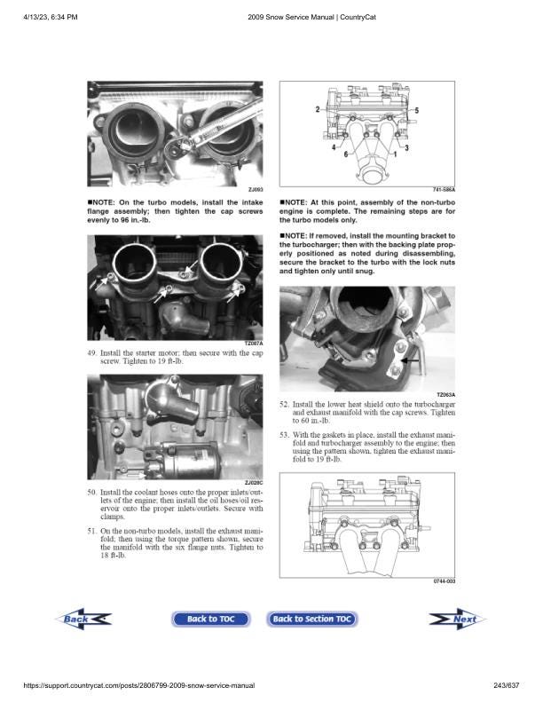 Arctic Cat Crossfire Z1 Bearcat F5 Snowmobile Service Manual sample page with technical illustrations