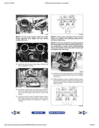 Arctic Cat Crossfire Z1 Bearcat F5 Snowmobile Service Manual sample page with technical illustrations