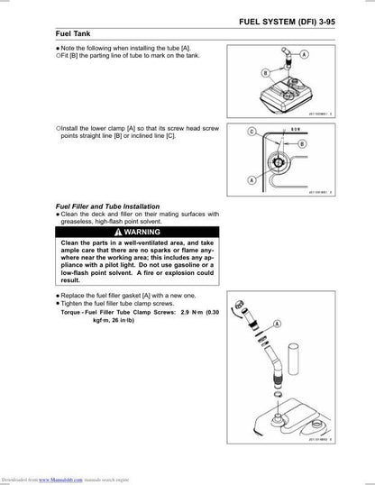 Kawasaki JetSki Ultra 250x Service Manual sample page showing repair procedures