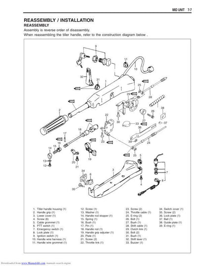 Suzuki DF60-DF70 Outboard Service Manual sample page showing schematics and diagrams