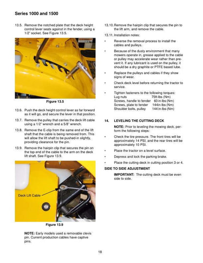 Cub Cadet 1000 1500 Tractor Service Manual sample page showing repair procedures