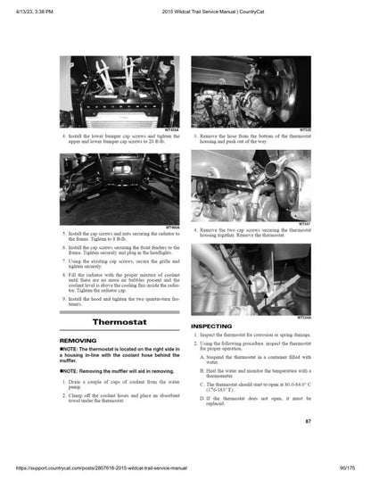 Arctic Cat Wildcat Trail UTV Service Manual sample page with technical illustrations