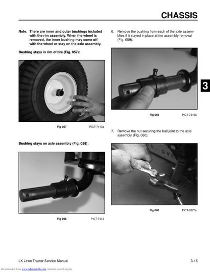 Toro LX420 LX425 LX500 Lawn Tractor Service Manual sample page from service manual