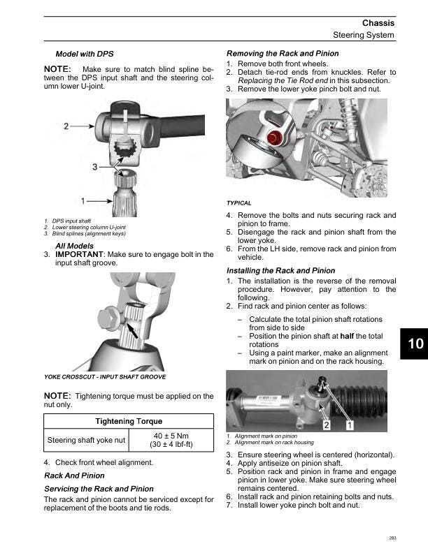 Can-Am Defender Traxter HD9 900 UTV Service Manual sample page with technical illustrations