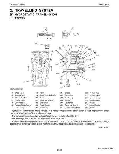 Kubota GR 1600 EC Mower Service Manual sample page from the repair manual