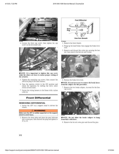 Arctic Cat Alterra 500 700 1000 ATV Service Manual sample page showing schematics and diagrams