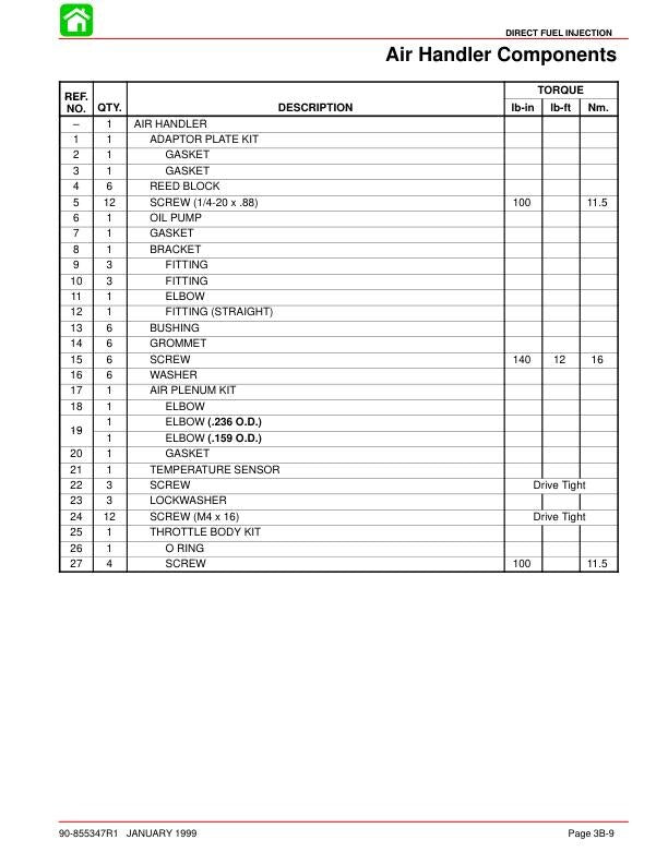 Mercury Optimax 135 150 Outboard Service Manual sample page with diagrams and specifications
