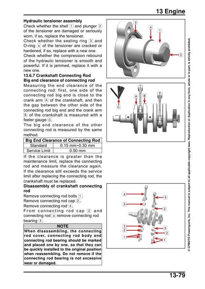 CFMOTO IBEX 450 Service Manual sample page with service data and tables