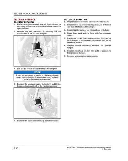 Indian Chief Roadmaster Springfield Motorcycle Service Manual sample page with technical illustrations