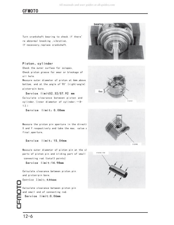 CFMOTO 125 150 Service Repair Manual sample page from the repair manual