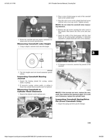 Arctic Cat Prowler HDX UTV Service Manual sample page with diagrams and specifications