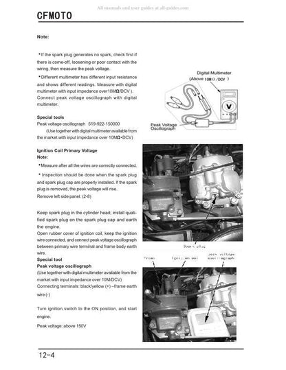 CFMOTO CF500-3 UTV Service Manual sample page showing schematics and diagrams