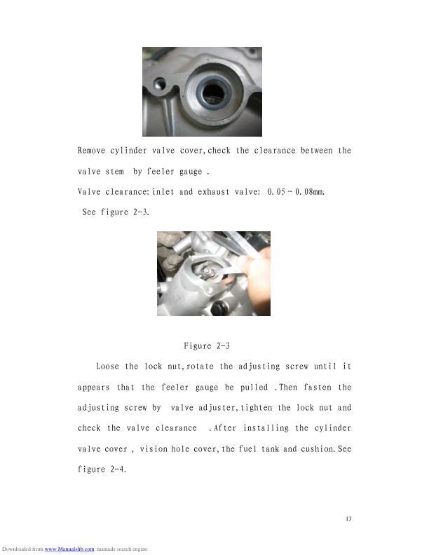 HiSun HS500 ATV Service Manual sample page showing repair procedures