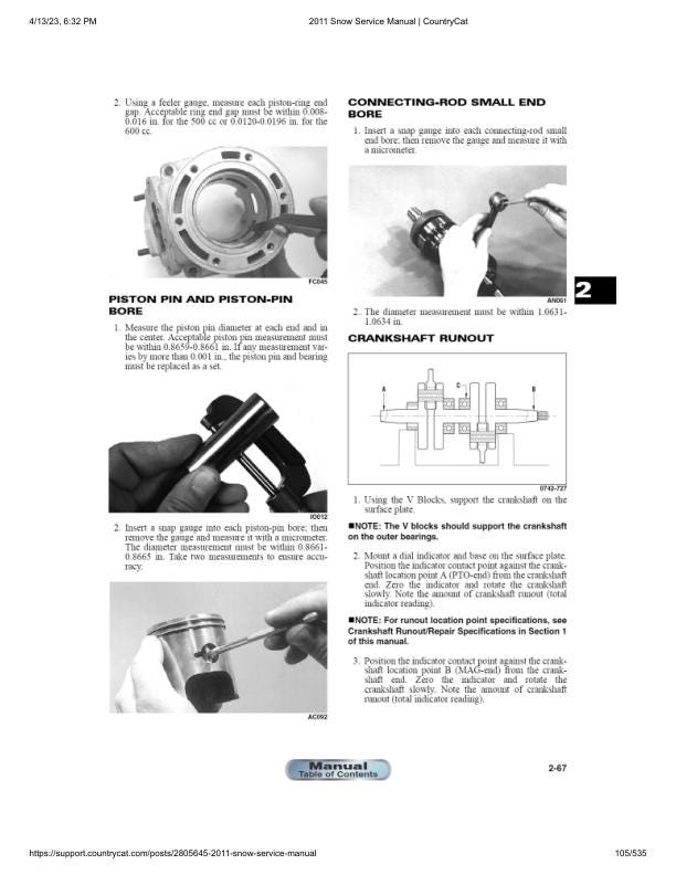Arctic Cat F M Z1 Crossfire Bearcat Snowmobile Service Manual sample page from service manual