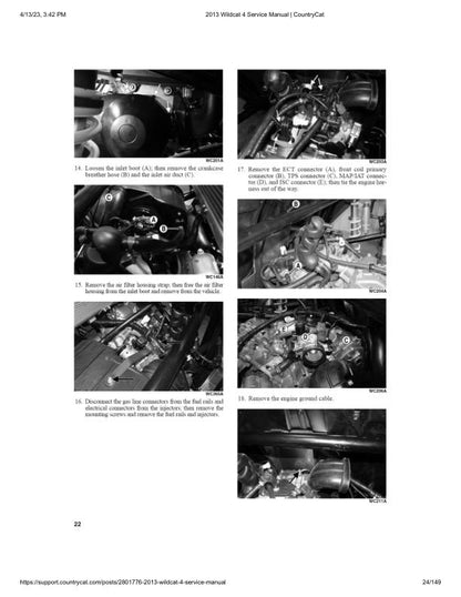 Arctic Cat Wildcat 4 UTV Service Manual sample page from service manual