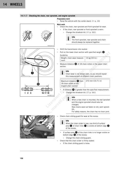 KTM 1290 Super Adventure R Motorcycle Service Manual sample page with diagrams and specifications