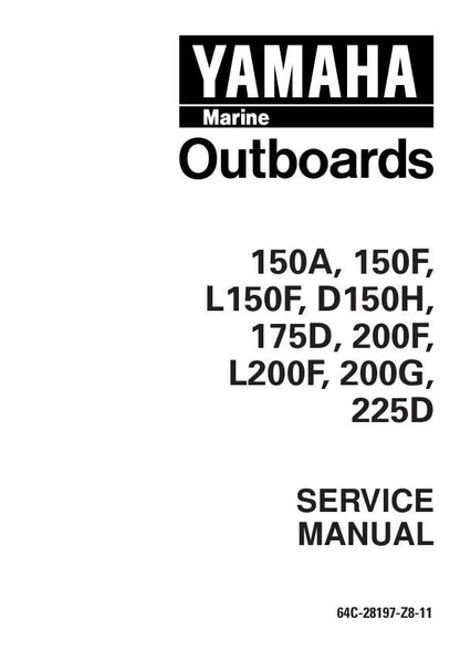 Yamaha F150 F175 F200 F225 Outboard Service Manual factory service manual title page