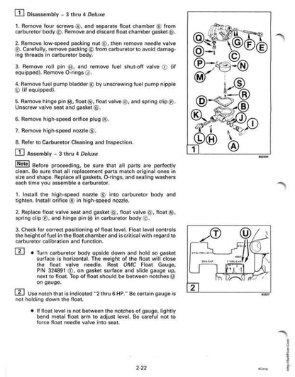 Johnson Evinrude 2 - 8 HP Outboard Service Manual sample page from service manual