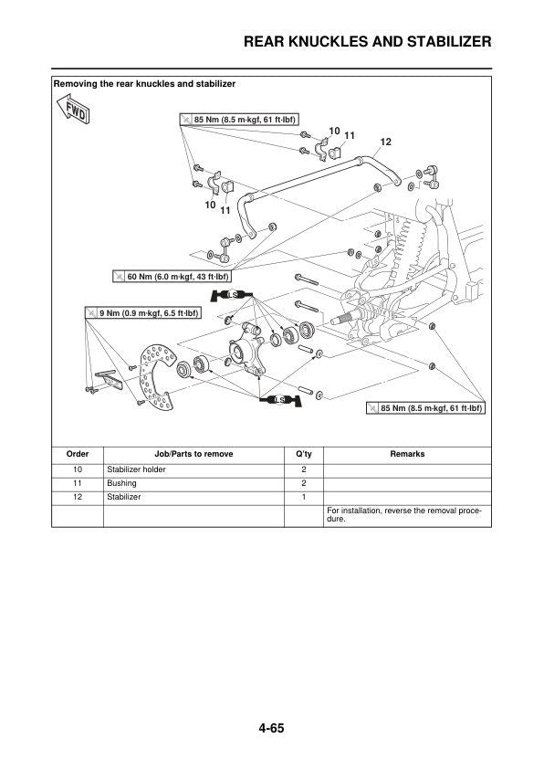 Yamaha Viking YX70 YXM700 UTV Service Manual sample page showing schematics and diagrams