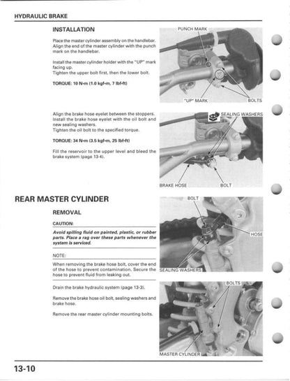 Honda CR 125 R Motorcycle Service Manual sample page showing schematics and diagrams