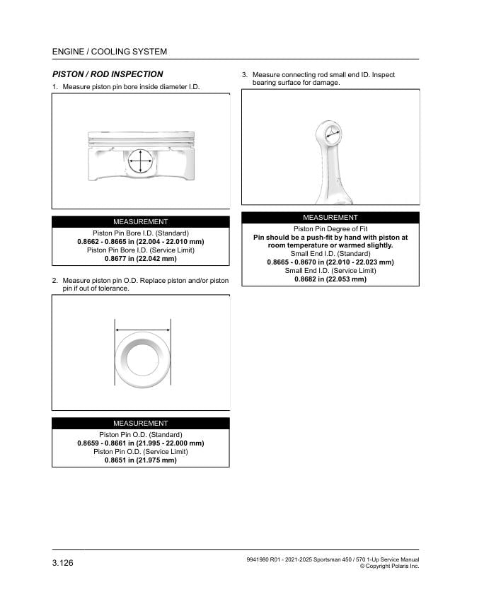 Polaris Sportsman 450 570 ATV Service Manual sample page with technical illustrations