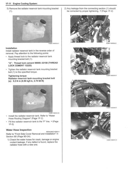 Suzuki V-Strom DL650 Motorcycle Service Manual sample page showing repair procedures