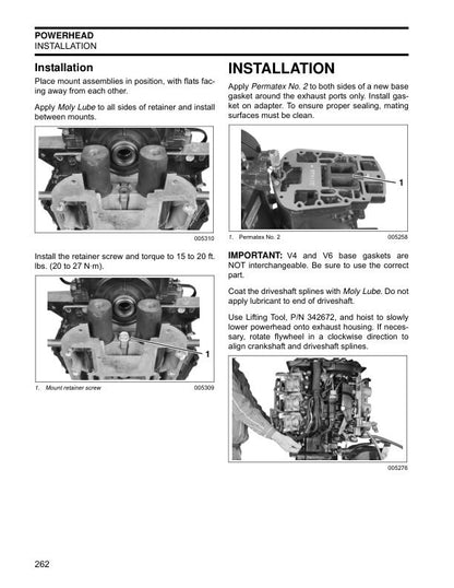 Evinrude ETEC 115-200 Outboard Service Manual sample page with technical illustrations