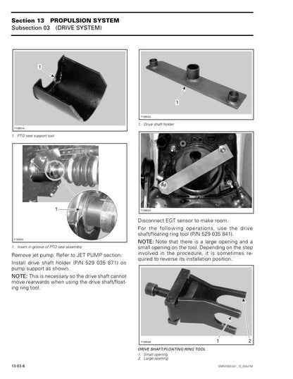 Seadoo SPX GS GTS GSX GTI GTX XP Service Manual sample page from service manual