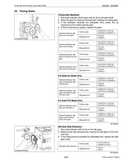 Kubota 1503 1703 1803 2003 2203 2403 Diesel Engine Service Manual sample page showing schematics and diagrams