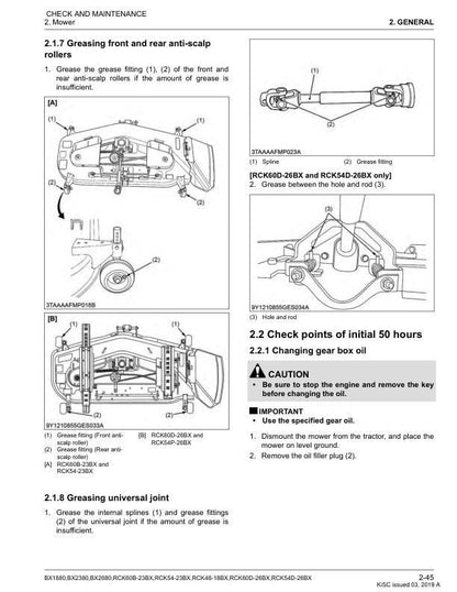 Kubota BX1880 BX2380 BX2680 Tractor Service Manual sample page from service manual