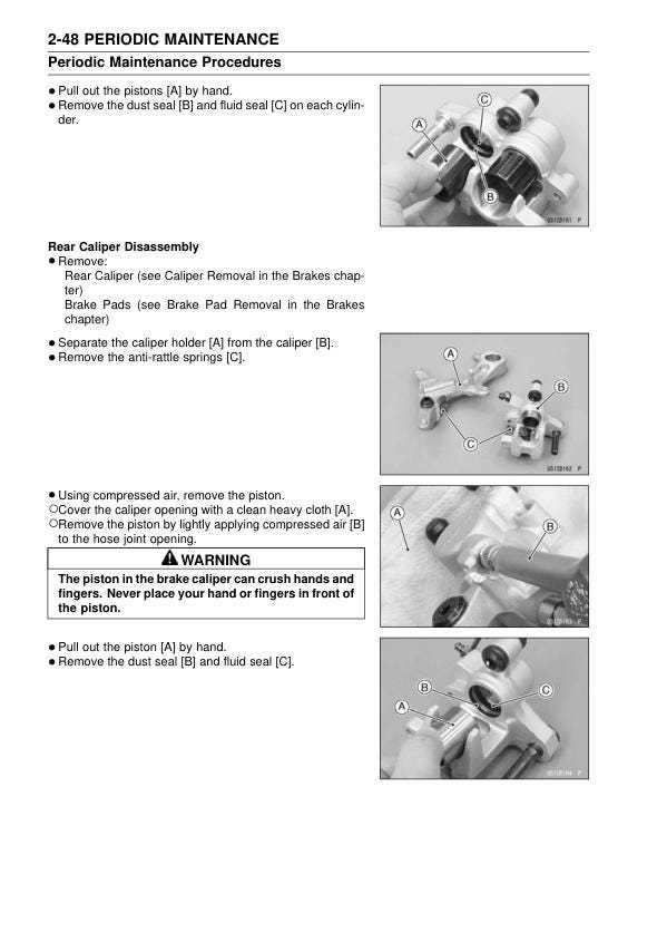 Kawasaki KX 250 KX250F Service Manual sample page from service manual